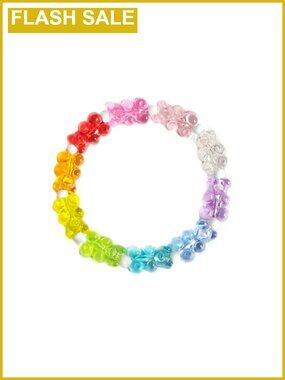 Resin Bear Candy Necklace Bracelet Earring Jewelry Set for Women